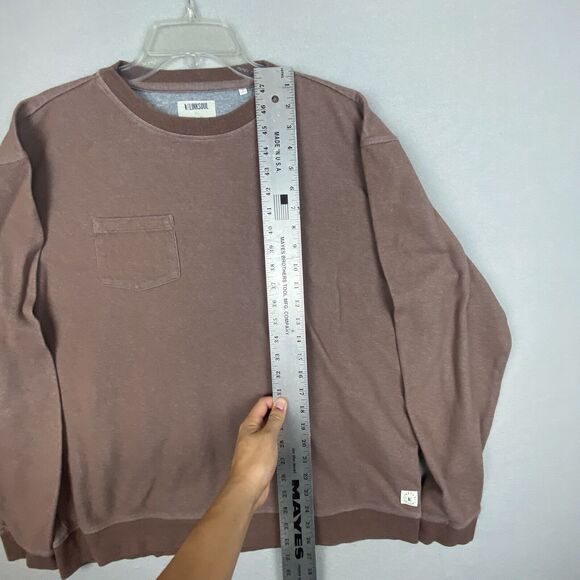 Linksoul Sweatshirt Mens XL Red Brown Pocket Pullover Crew Knit Casual Jacket - Picture 3 of 8
